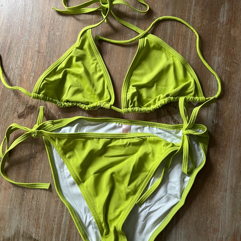 Victoria’s Secret String Bikini in Lime Green. Brand new. Size Large.